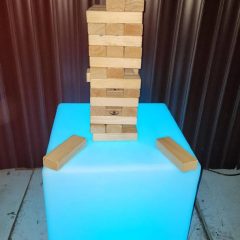 giant jenga with LED Cube