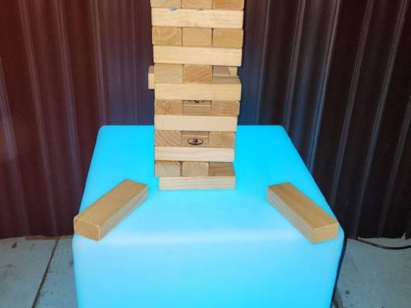 giant jenga with LED Cube