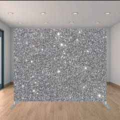 Photo Booth Backdrop silver sparkle