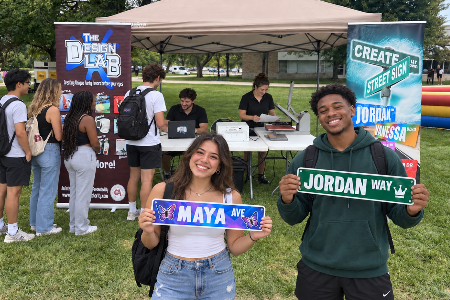 College Students Creating Custom Street Signs