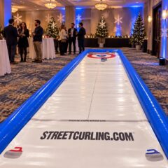 Inflatable Curling Lane at a Winter Event